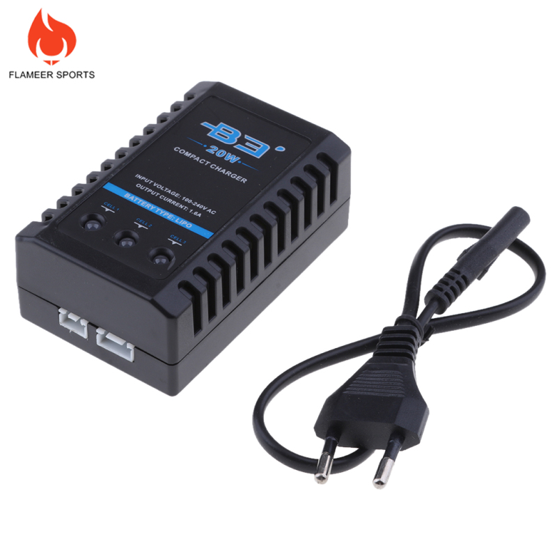 Flameer Sports B3 2S-3S Li-ion 7.4V 11.1V 20W Battery Balance Compact Charger 110-240V AC