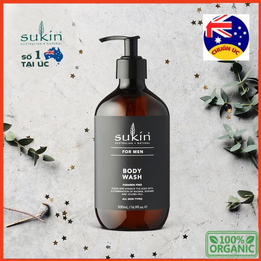 Sữa tắm dành cho nam Sukin For Men Body Wash 500ml (BR)