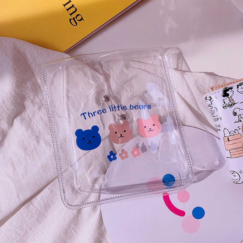 Túi đựng bút/mỹ phẩm bằng nhựa PVC trong suốt in họa tiết dễ thương | BigBuy360 - bigbuy360.vn