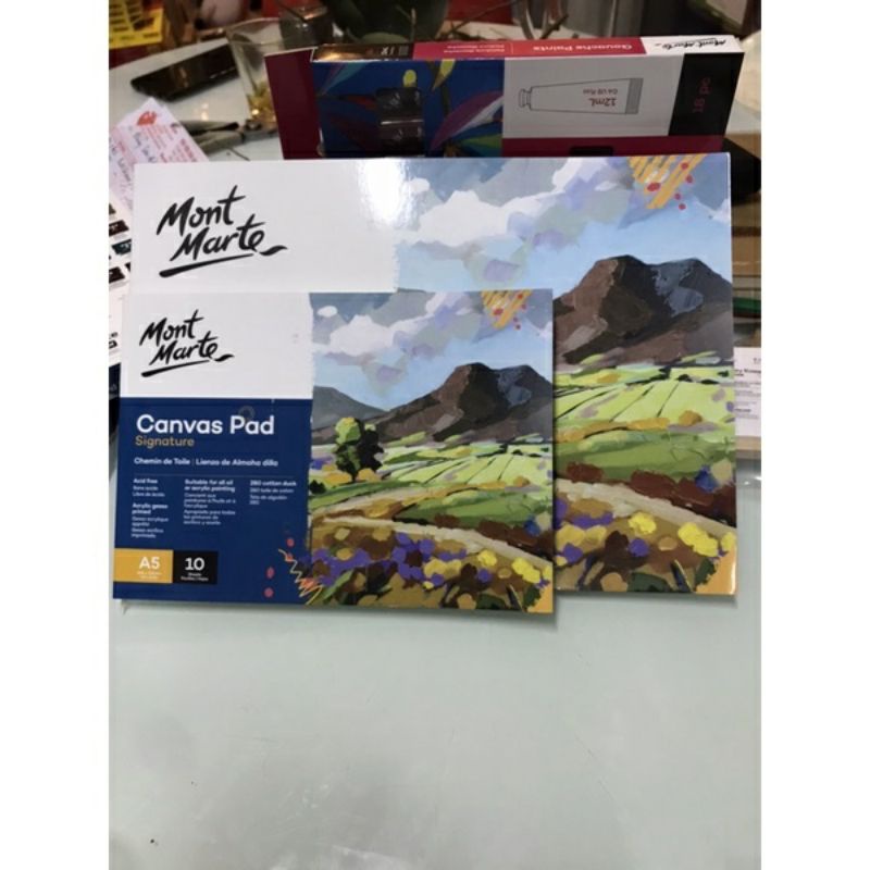 Sổ canvas Mont Marte A5/A4/A3 chuyên vẽ acrylic, sơn dầu