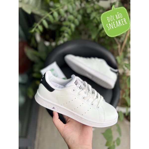 Giày stan Smith 11 . Giày adidas stan Smith gót đen , gót xanh buộc dây sneaker kèm hộp