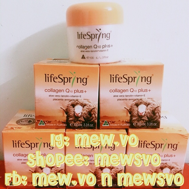 Kem dưỡng da nhau thai cừu Life Spring Plus + (collagen Q10, placenta marine, lanolin EQ, vitamin E, lifespring