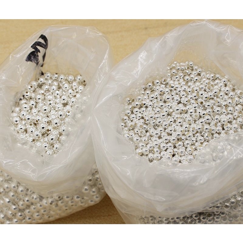 BÁN SỈ  50 hạt bi bạc 3mm - Hàng bạc siêu đẹp loại 1 PH930