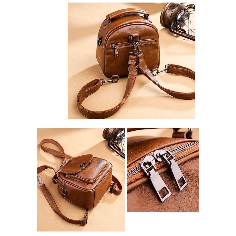 Balo đeo chéo Chuwanglin bằng da dáng nhỏ nhắn đơn giản cho nữ