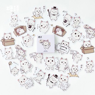 Set 45 tấm sticker trang trí mèo, cô gái vv