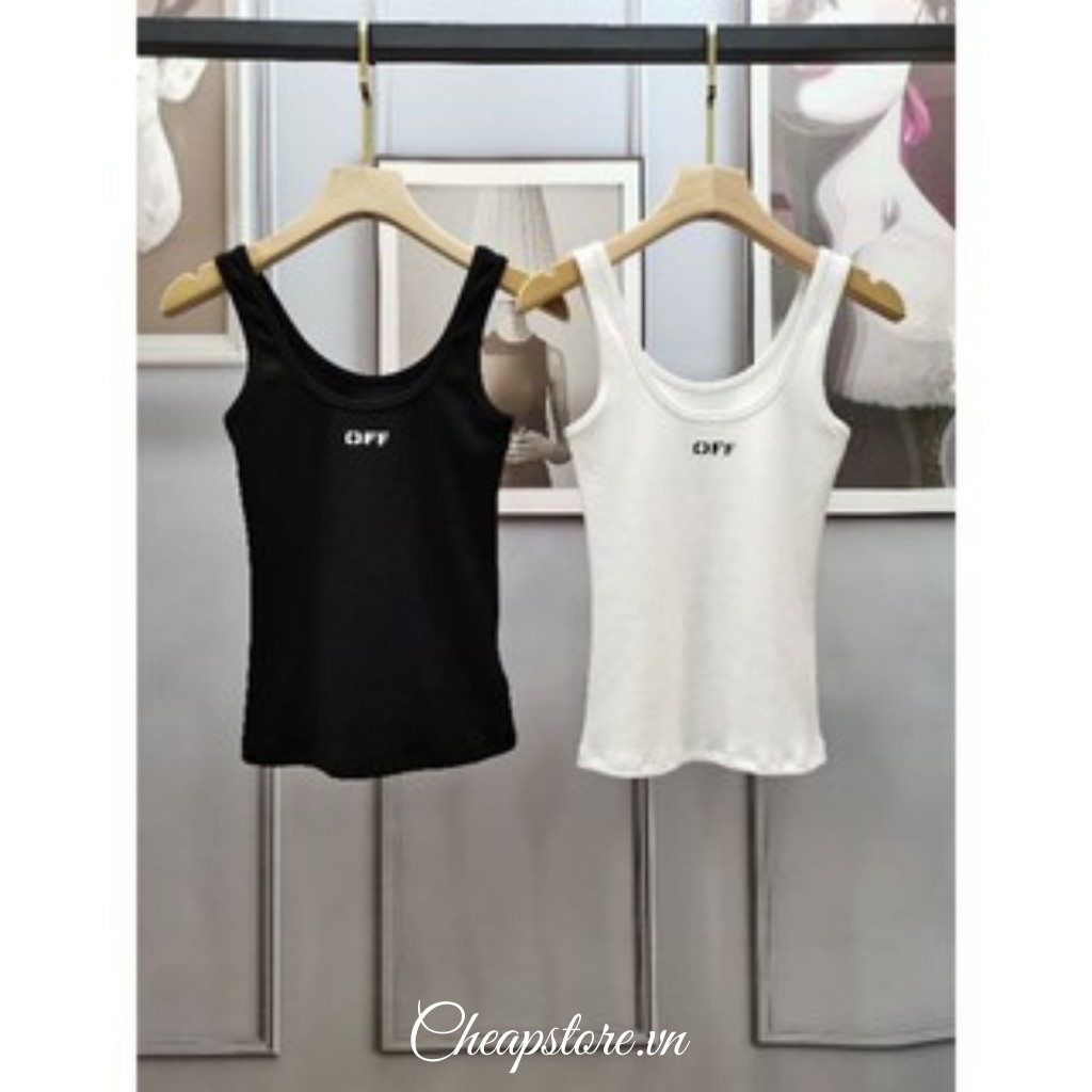 Áo hai dây ba lỗ nữ chất liệu cotton thoáng mát Off - Áo 2 dây basic hottrend 2021 | BigBuy360 - bigbuy360.vn