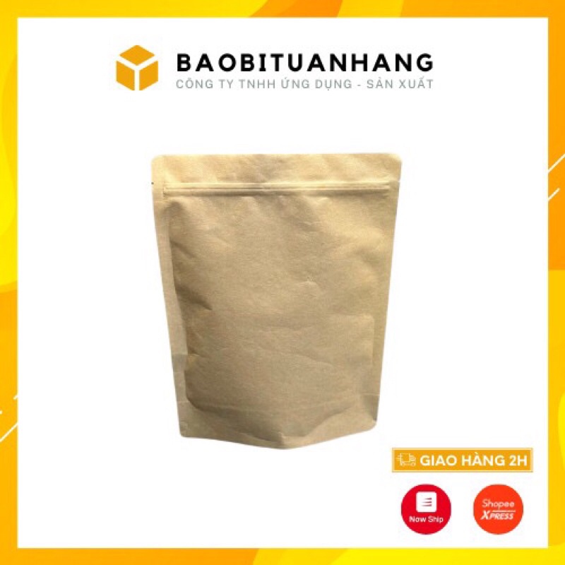 1kg Túi zíp giấy kraft 2 mặt kín đáy đứng ( hàng đẹp)