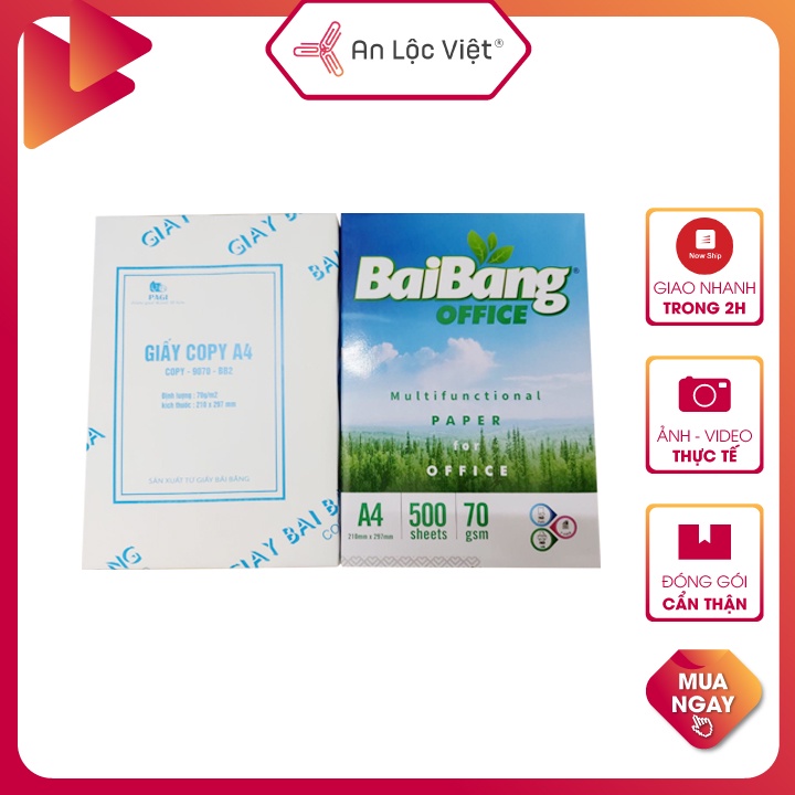 Giấy A4 Bãi bằng 70 gsm - trắng 70 gsm