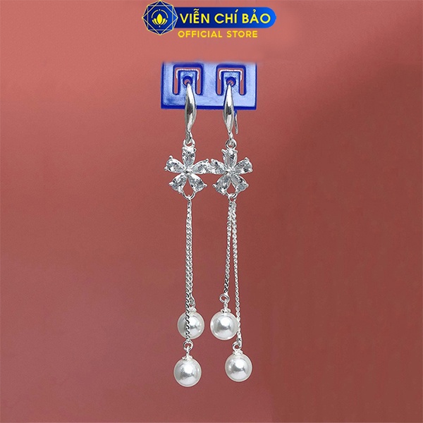 Bông tai bạc nữ hoa chong chóng chất liệu bạc 925 thời trang phụ kiện trang sức nữ thương hiệu Viễn Chí Bảo B400399