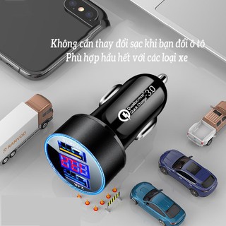 Tẩu Sạc Ô Tô, Tẩu Sạc Với 2 Cổng USB Sạc Nhanh Nhỏ Gọn Mila Store