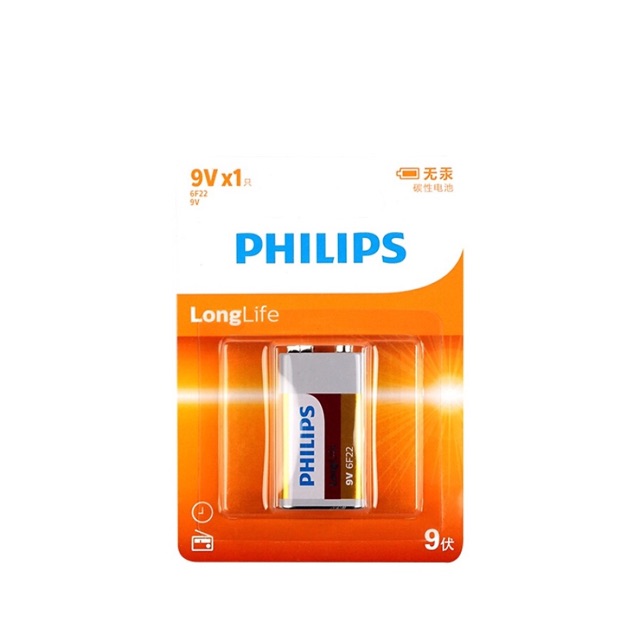 Pin Kẽm Philips 9V 6F22L1B (Vỉ 1 viên)