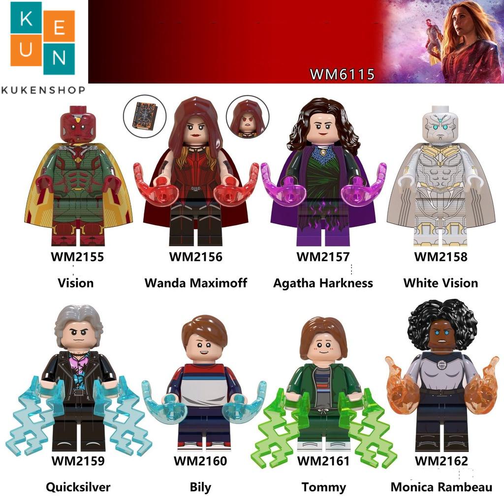 Minifigures Marvel DC Super Heroes Mẫu Nhân Vật Siêu Anh Hùng Wanda Vision WM6115 Mẫu Mới Siêu Đẹp