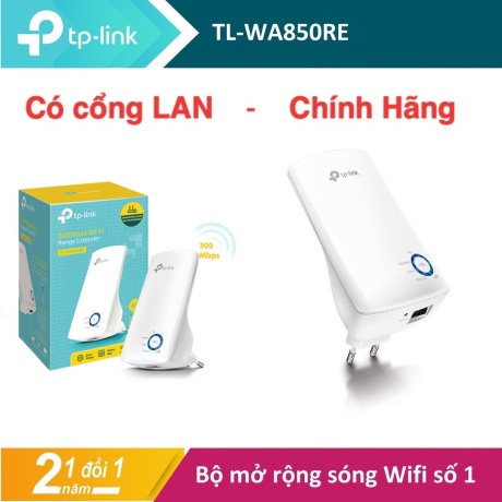 Kích sóng TP-Link TL-WA850RE Chính hãng (ko anten, 300Mbps, có cổng LAN)