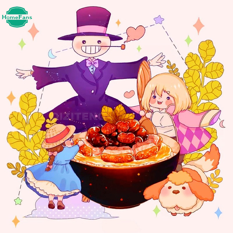 Tranh Đính Đá 5D Họa Tiết Hoạt Hình Dễ Thương Độc Đáo Dùng Trang Trí DIY