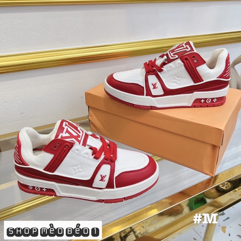 Giày thể thao lv viền hoạ tiết fullbox