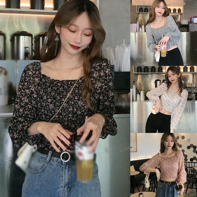 Áo Voan Hoa Tay Ngắn Thời Trang Dành Cho Nữ