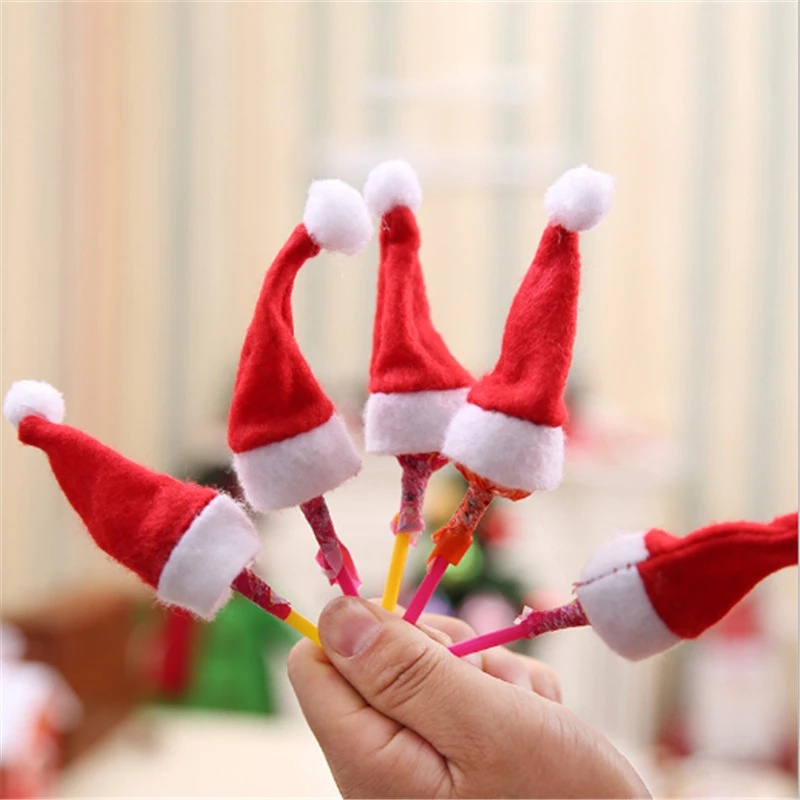 Set 6 Nón Ông Già Noel Mini 4 * 7cm Trang Trí Cho Búp Bê