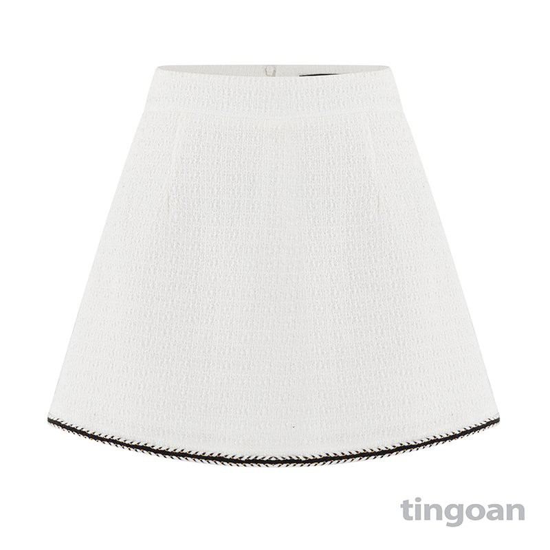 Chân váy tweed bện dây cạp cao trắng LOVIN' TWEED SKIRT/WH (có quần váy)