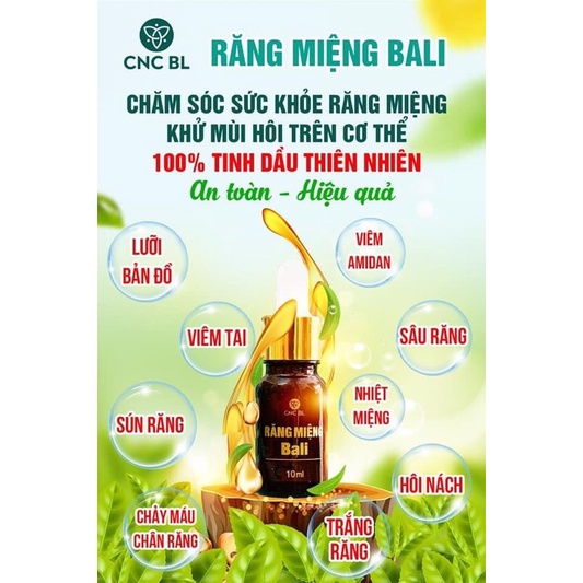 Tinh dầu Răng miệng Bali: Hỗ trợ điều trị hôi miệng, viêm lợi, sâu răng cho cả trẻ em và người lớn