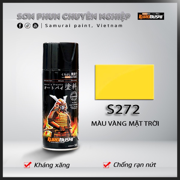 Sơn Xịt Samurai Màu Vàng Mặt Trời - Mã S272*