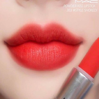 [SIÊU RẺ] Son MAC Powder Kiss Màu 303 Style Shocked – Đỏ Cam