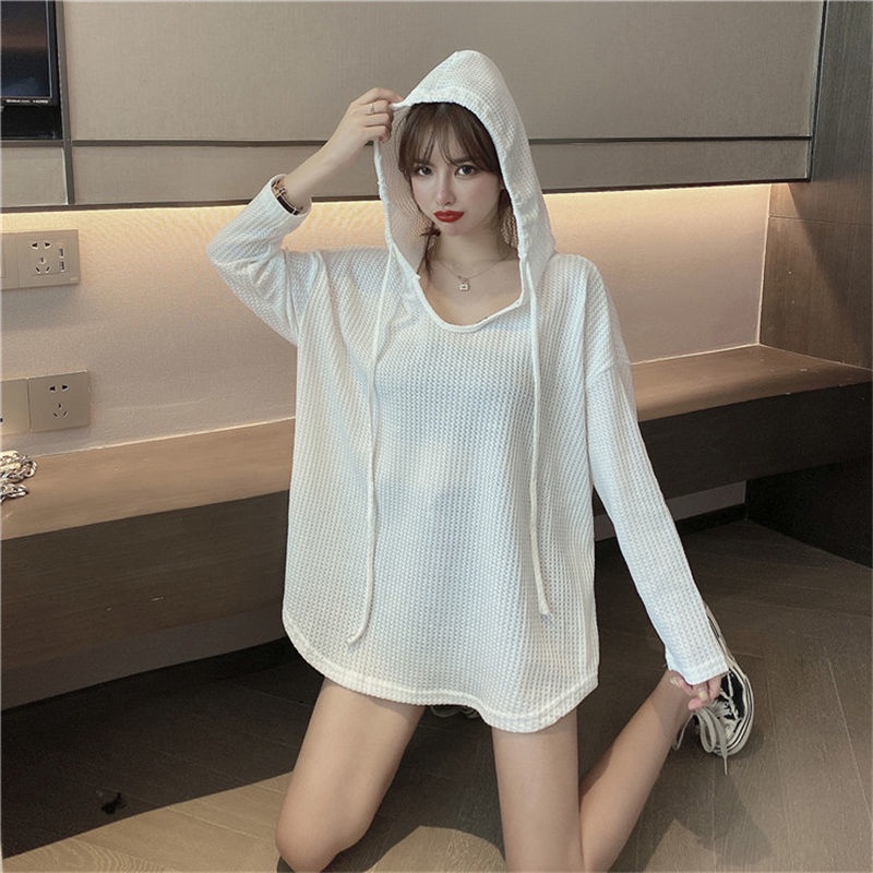 Áo khoác hoodie mỏng tay dài dáng rộng họa tiết caro | BigBuy360 - bigbuy360.vn