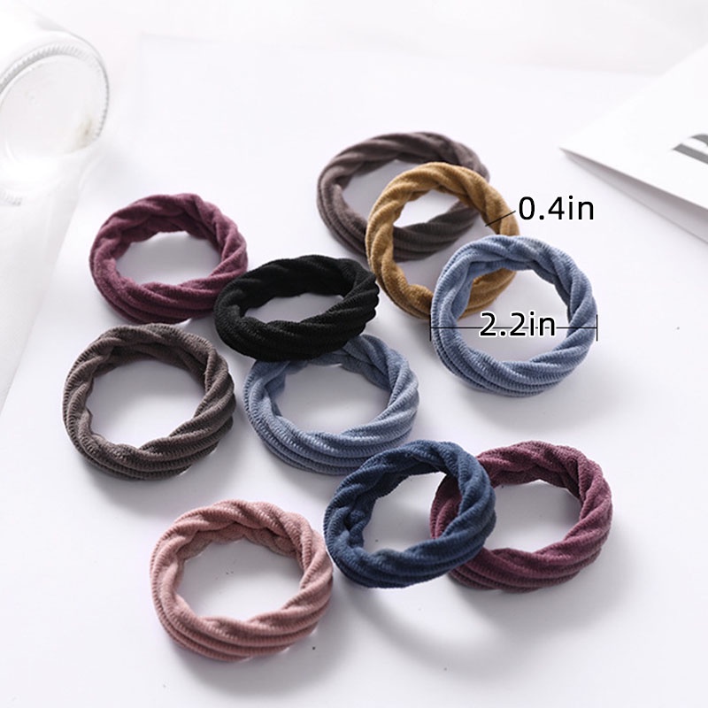 Set 10 dây buộc tóc co giãn nhiều màu sắc xinh xắn cho nữ