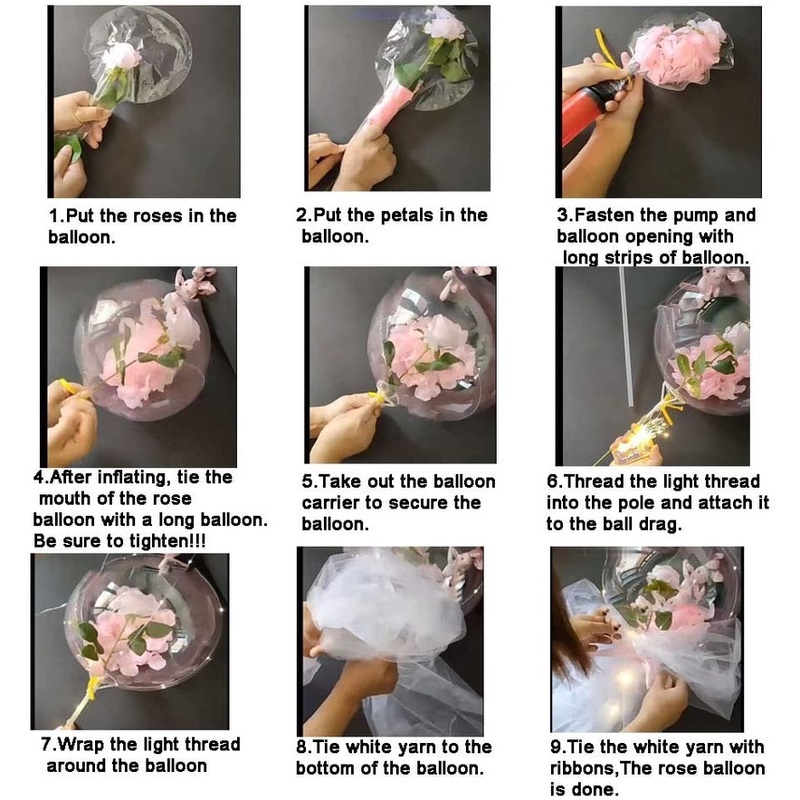 Bong Bóng Có Đèn LED Hình Hoa Tú Cầu Trong Suốt Trang Trí Tiệc