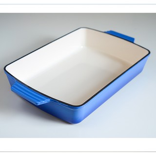 Khay Gang Phủ Gốm Làm Cá Chép Om Dưa Enamel Cast Iron 33x22xH8cm Cuisine Company Mỹ USA