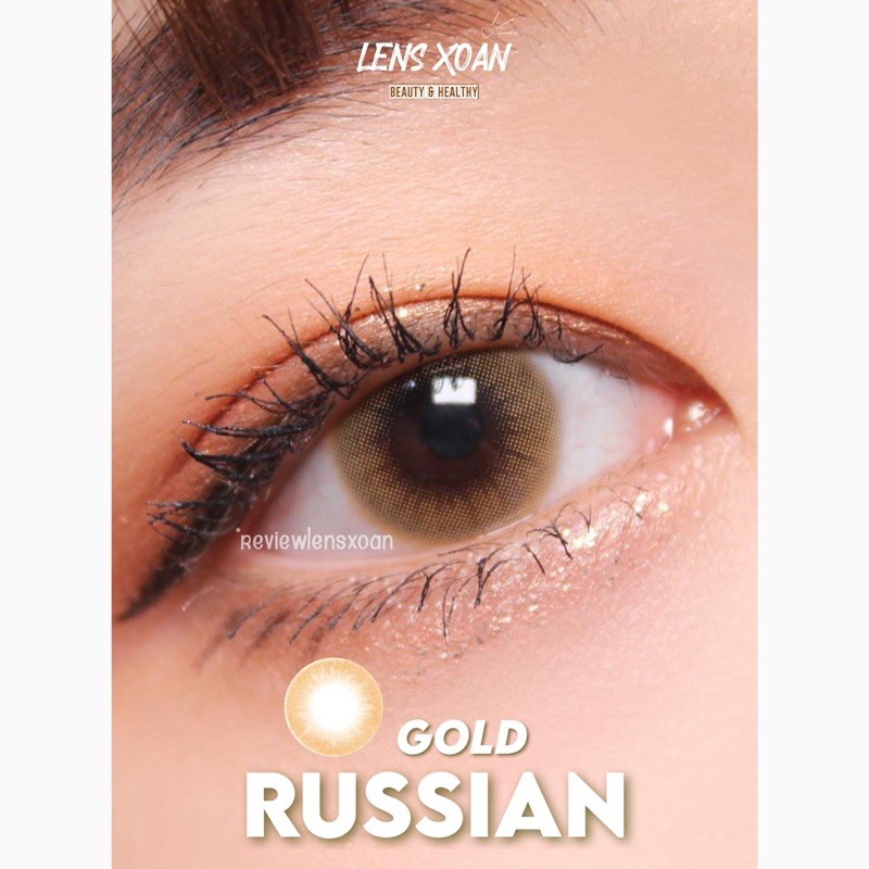 KÍNH ÁP TRÒNG 1 NGÀY RUSSIAN GOLD CỦA OLENS: LENS 1 DAY NÂU VÀNG TÂY KHÔNG VIỀN | LENS XOẮN