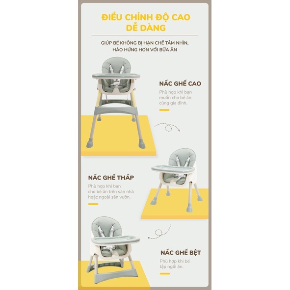 Ghế ăn dặm tobe ricard, ricard lux, ricard pro cao cấp đa chức năng nâng hạ độ cao dễ dàng hiện đại cải tiến cho bé