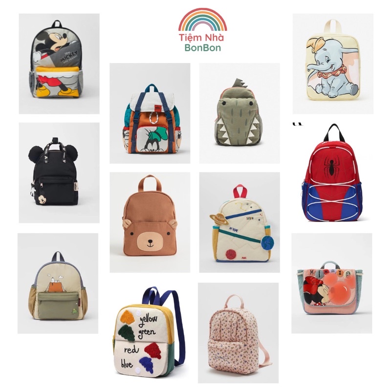 Balo Zara HM Túi Xách Cho Bé Trai, Bé Gái Đeo Đi Mầm Non Mẫu Giáo Nhà Trẻ Đi chơi.