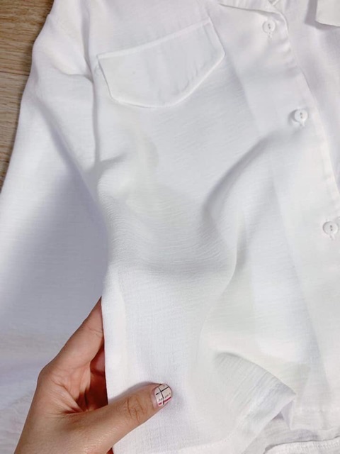 SƠ MI TRẮNG NỮ TÚI NGỰC ĐŨI THÁI | BigBuy360 - bigbuy360.vn