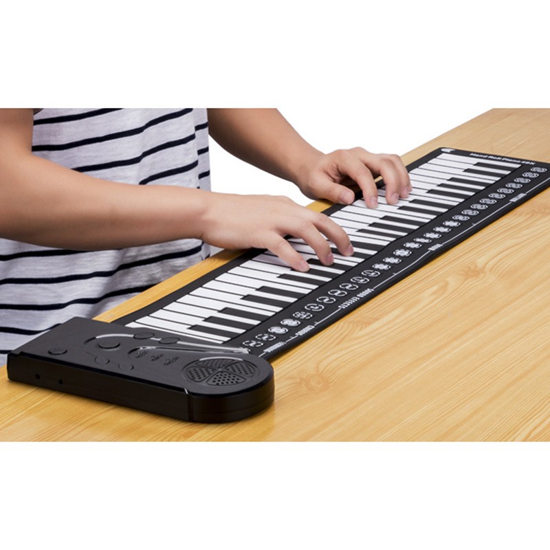IN STOCK Portable Flexible Digital Keyboard Piano 49 Keys Flexible Silicone Electronic Roll Up Piano Children Toys Built-in Speaker