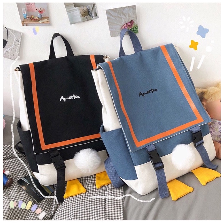 Balo Mông Vịt Thời Trang Unisex Bằng Vải Canvas BL03