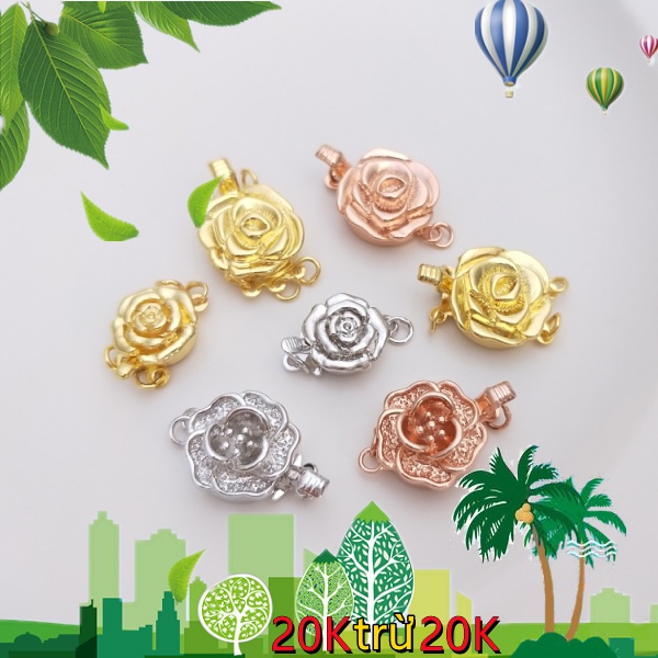 💖Đồ trang sức DIY💖Mặt Dây Chuyền Mạ Vàng 18k Đính Ngọc Trai Giả Thời Trang