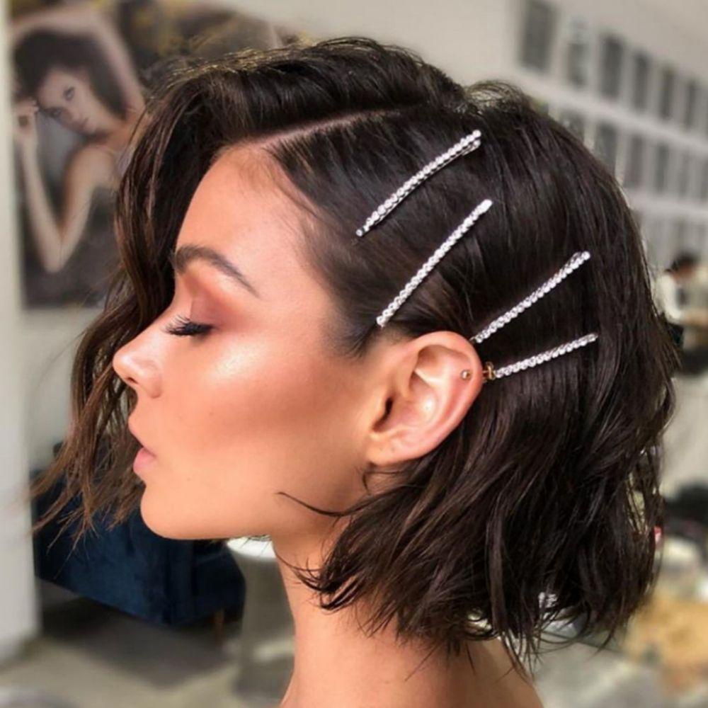 Yve 1 Cặp|Kẹp Tóc Đính Đá Lấp Lánh Thời Trang Cho Cô Dâu