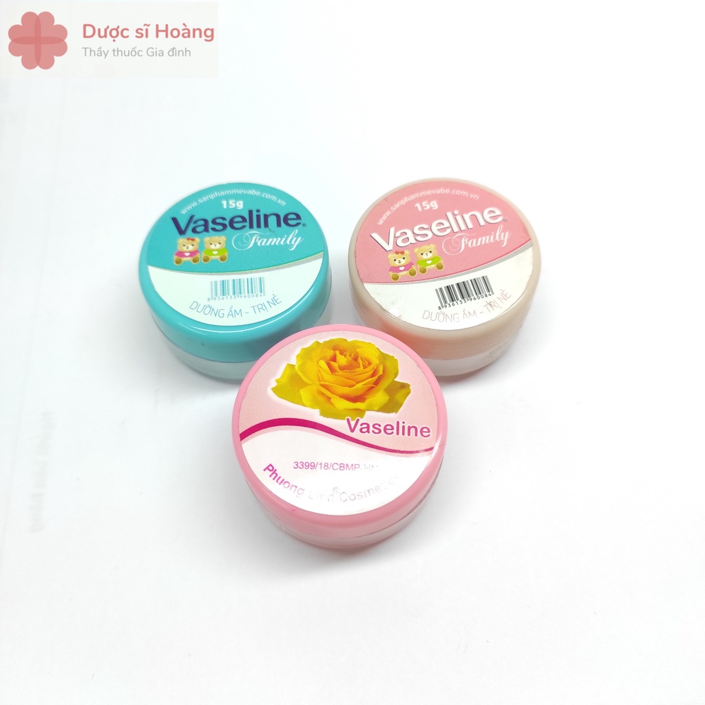 Kem nẻ Vaseline Family, Dưỡng ẩm - Giảm nẻ 15g - Nhỏ gọn tiện dụng - Chống nẻ hiệu quả