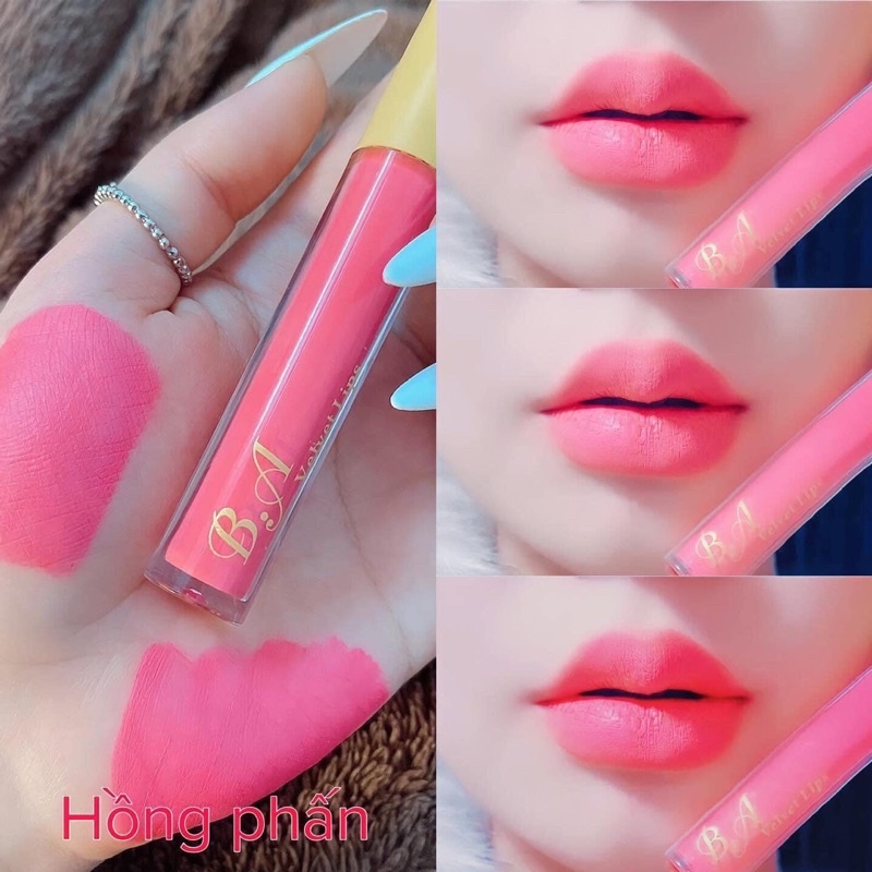 Son kem son lì B.A Velvet lips Màu nâu tây