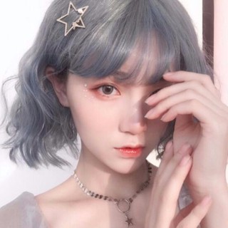 Bộ tóc giả ngắn màu xám xanh phong cách Lolita thời trang cho nữ