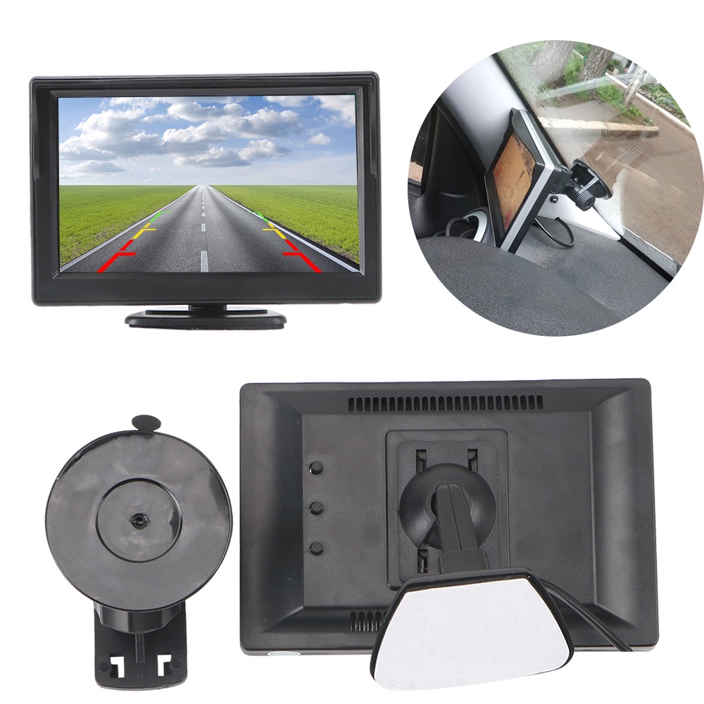 Camera chiếu hậu hồng ngoại 12 bóng LED 5 inch chống thấm nước kèm giá đỡ tiện dụng cho xe hơi
