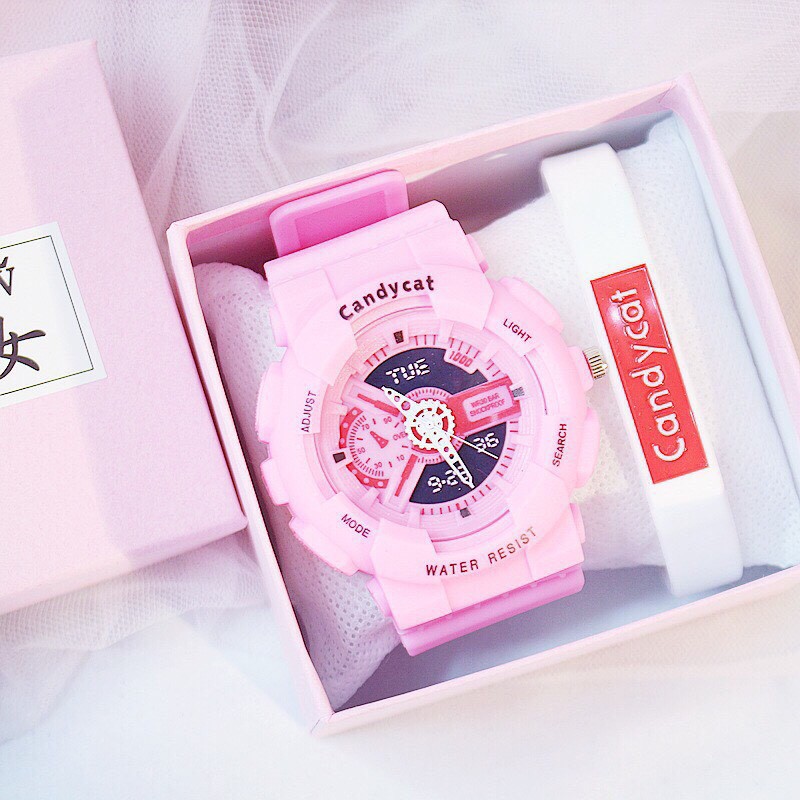 Đồng hồ thời trang nam nữ Candycat chạy kim giả điện tử mẫu mới K98