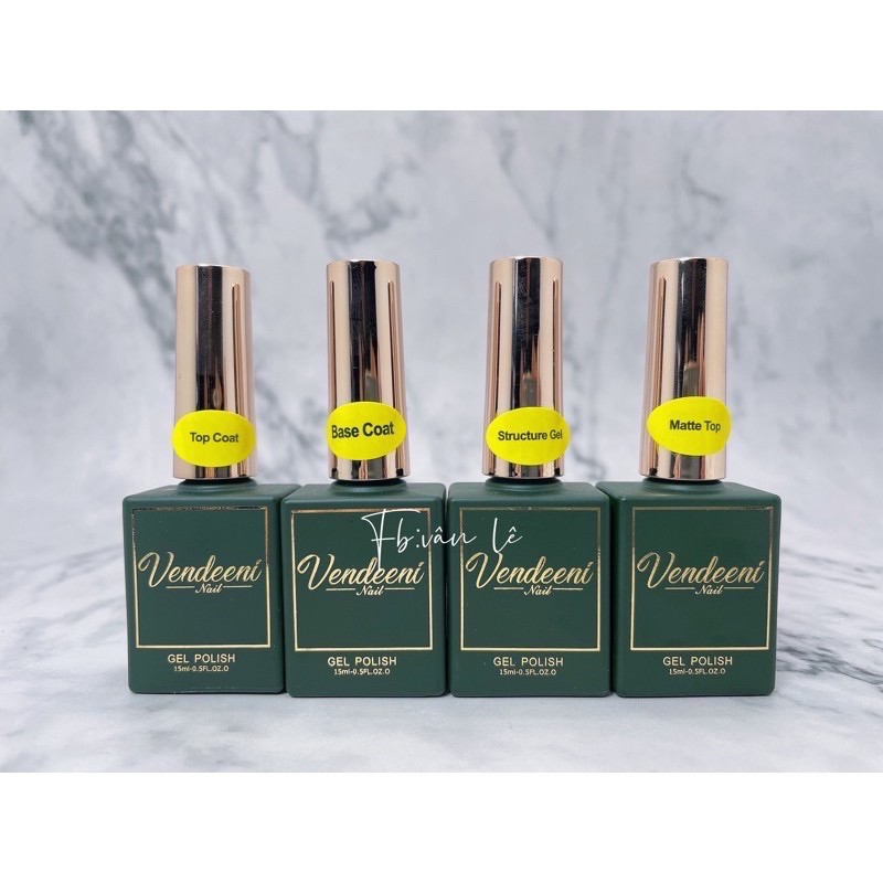 Sơn gel top base top lì cứng móng vendeeni 15ml
