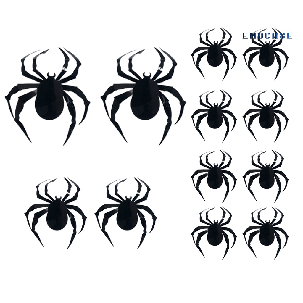 Set 12 Miếng Dán Tường Trang Trí Hình Nhện DIY