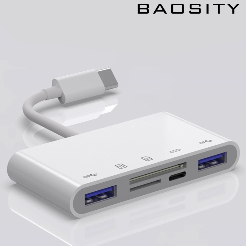 [BAOSITY]5 in 1 Type-C Hub Adapter USB3.0 Multi Charging Port Card Reader For MacBook