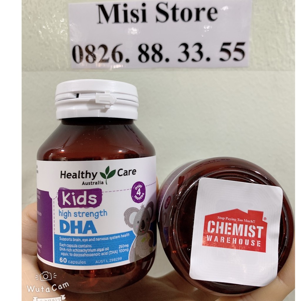 (Tem Chemist) DHA Healthy Care Kids, viên bổ sung DHA, vị chanh dễ uống, cho bé từ 4 tháng tuổi, 60 viên