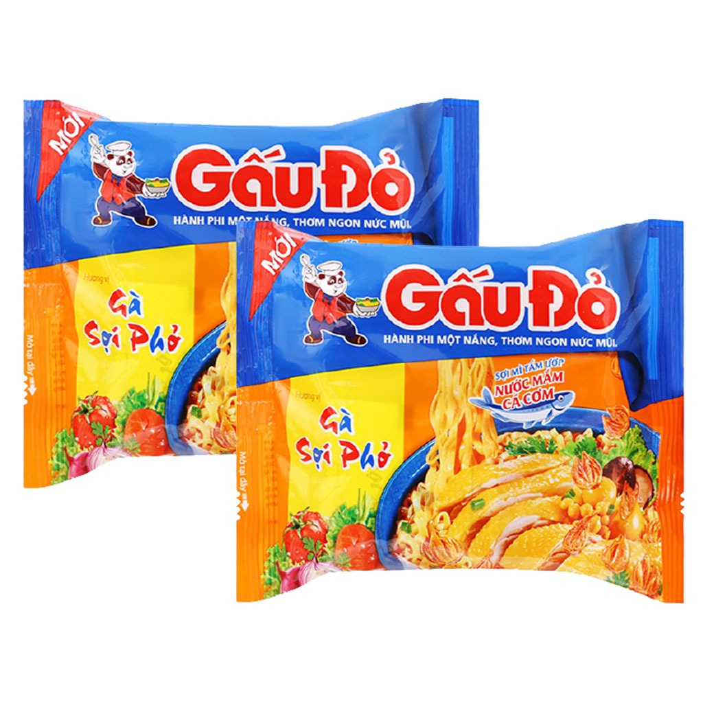 Mì Gấu Đỏ gói 64g nhiều hương vị