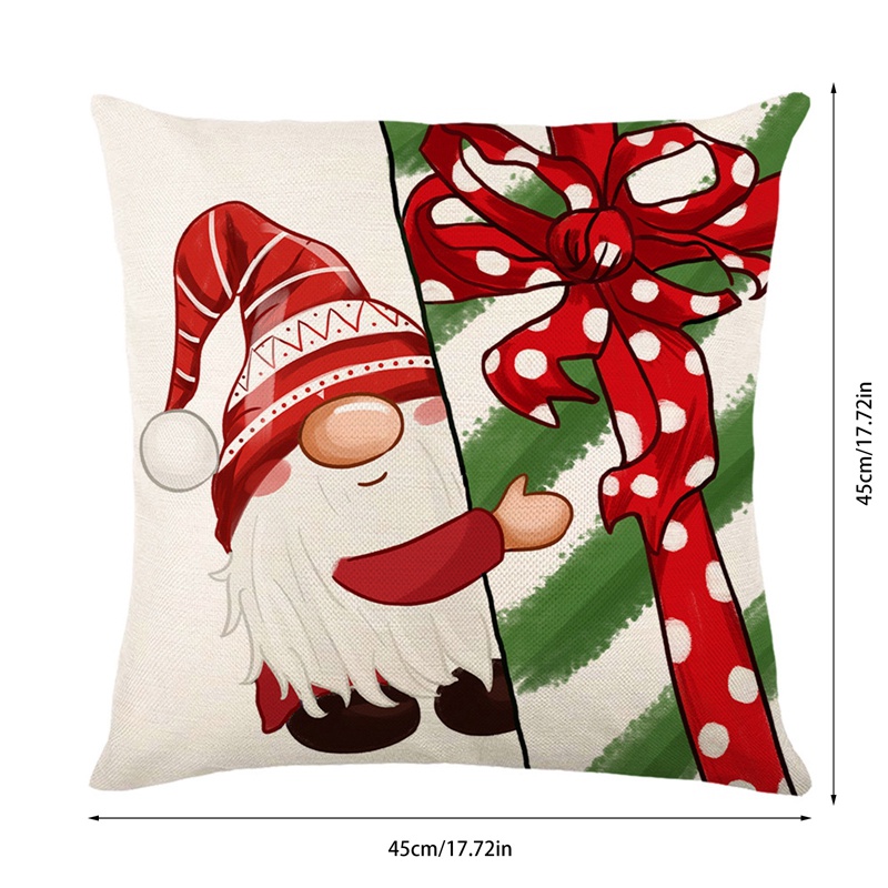 1 Vỏ Gối Vuông In Hình Ông Già Noel Trang Trí Nhà Cửa