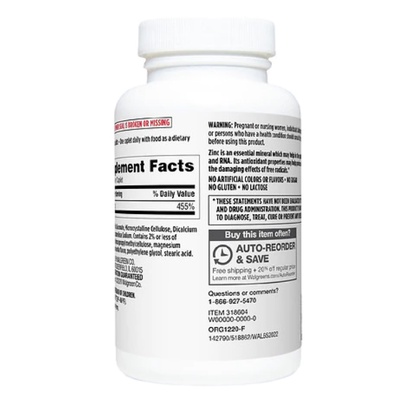 [DATE 03/2023] WALGREENS ESSENTIALS HEALTH ZINC 50 MG 300 CAPLETS (300 VIÊN)