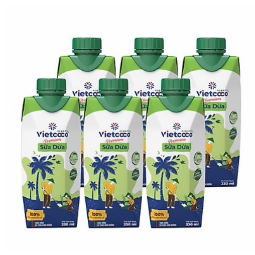 Sữa Dừa Hữu Cơ Vietcoco Thùng 12 hộp 330ml - Organic Coconut Milk